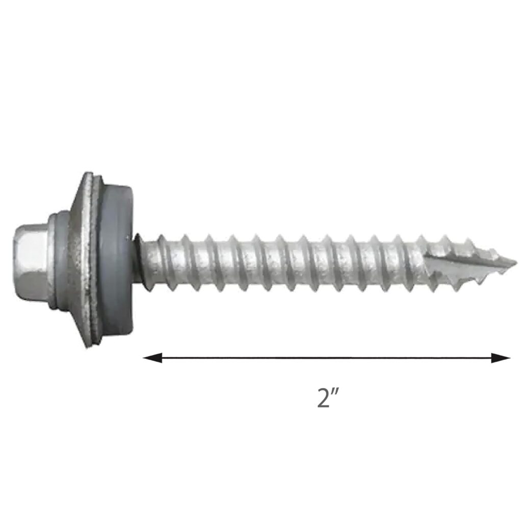 ProTite Wood Screw 2" long + 19mm EPDM washer (250/Bag)