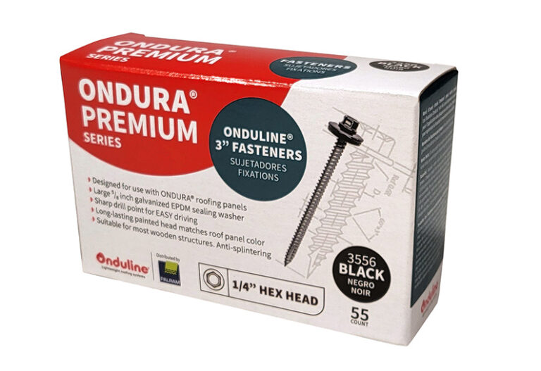 ONDULINE FASTENER BLACK – HEX 3″ BOX OF 55
